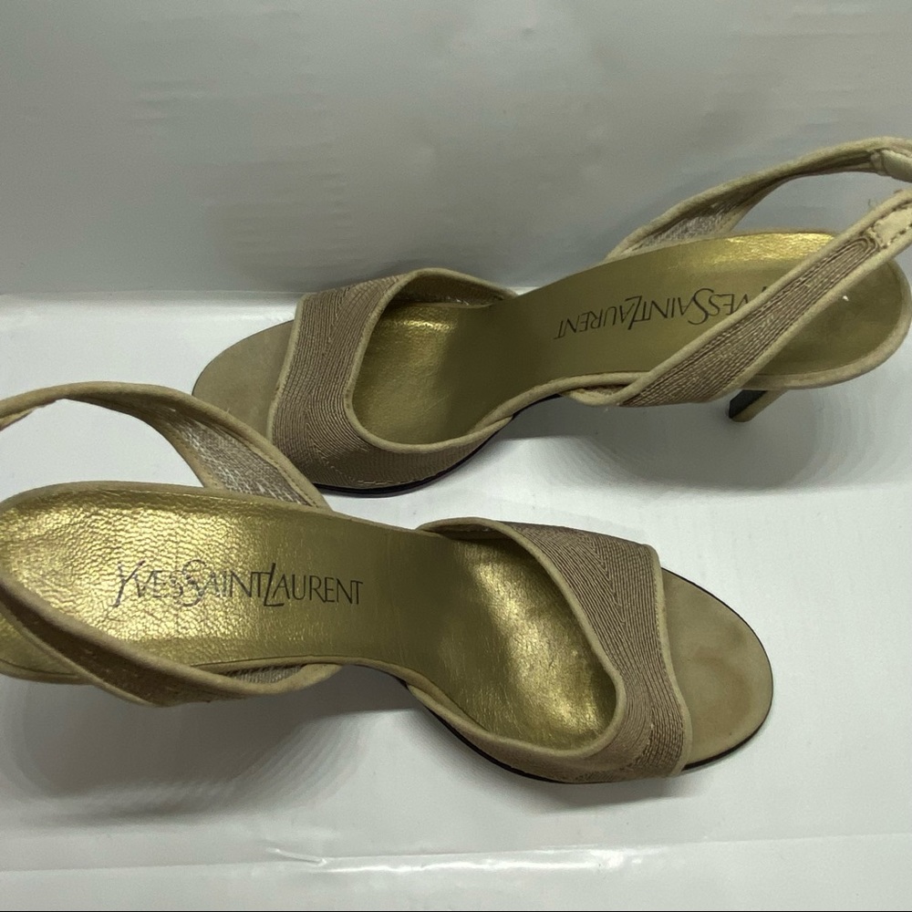 Yves Saint Laurent mesh gold heels 8.5 slingback - Picture 13 of 13